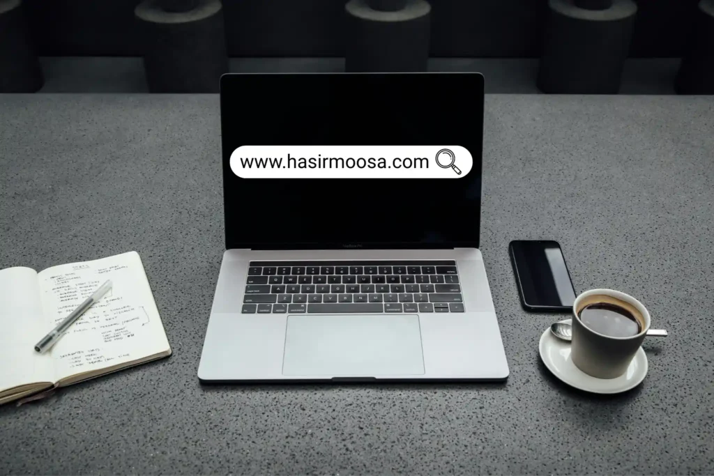 image of a digital marketing strategist in kannur's website URL on a laptop